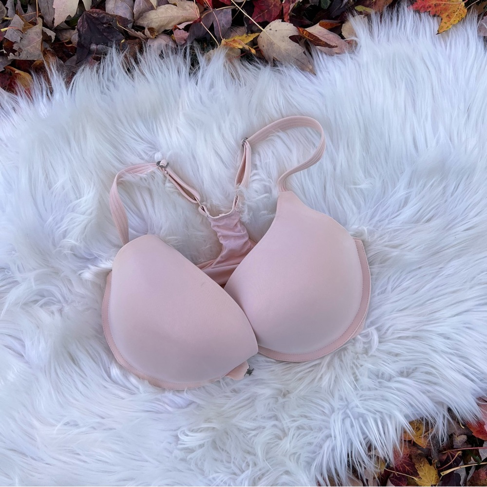 Parisa Blush Pink Front Clasp Double Push Up Racerback Bra 34G